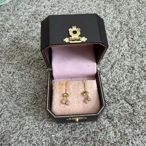 Juicy Couture Gold and Pink Cherry Earrings